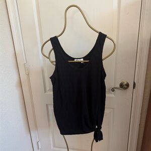 Wilt Black Sleeveless Tank with Side Tie